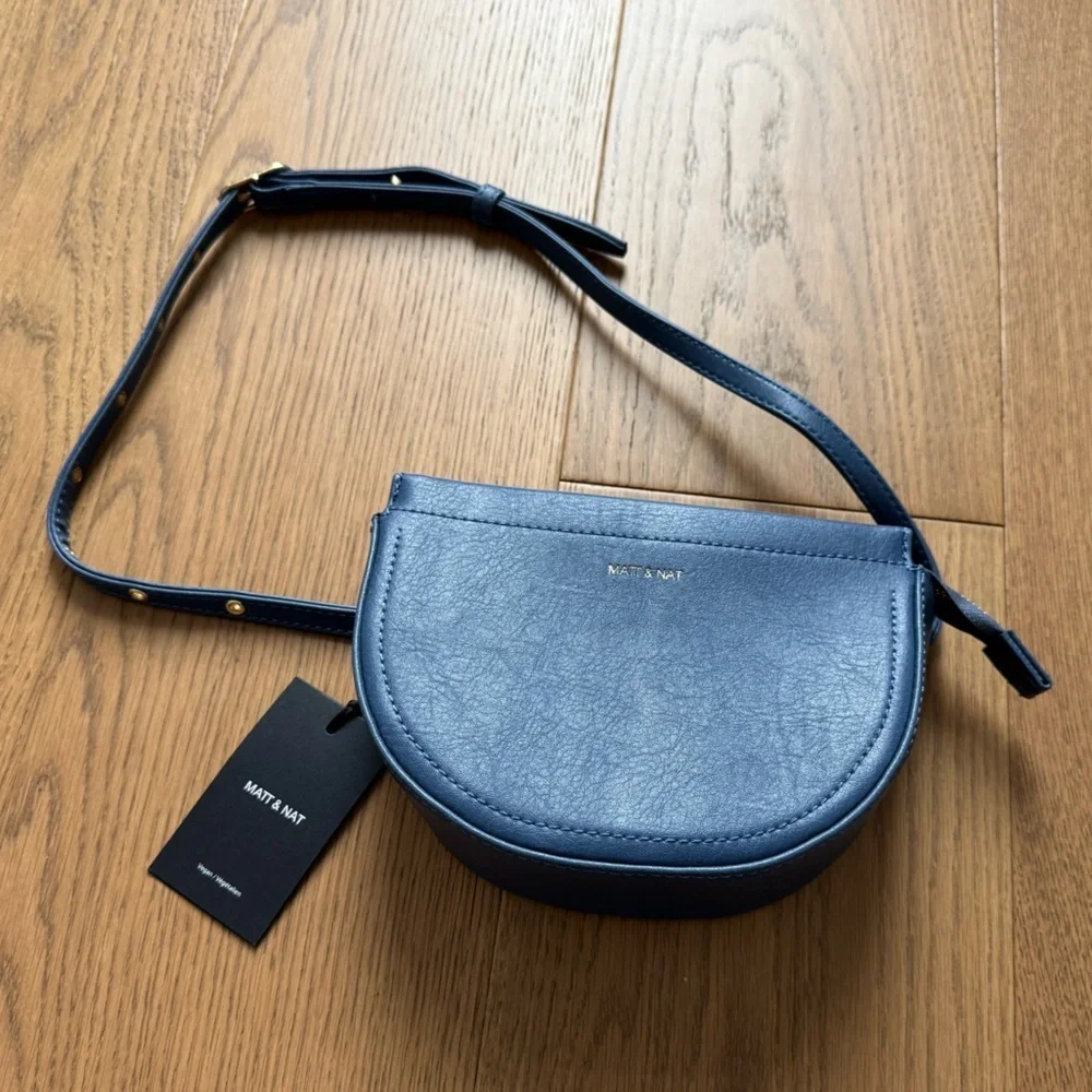 Matt & Nat Abbot Vegan Leather Belt Bag - Apollo Blue - NWT - Picture 2 of 8